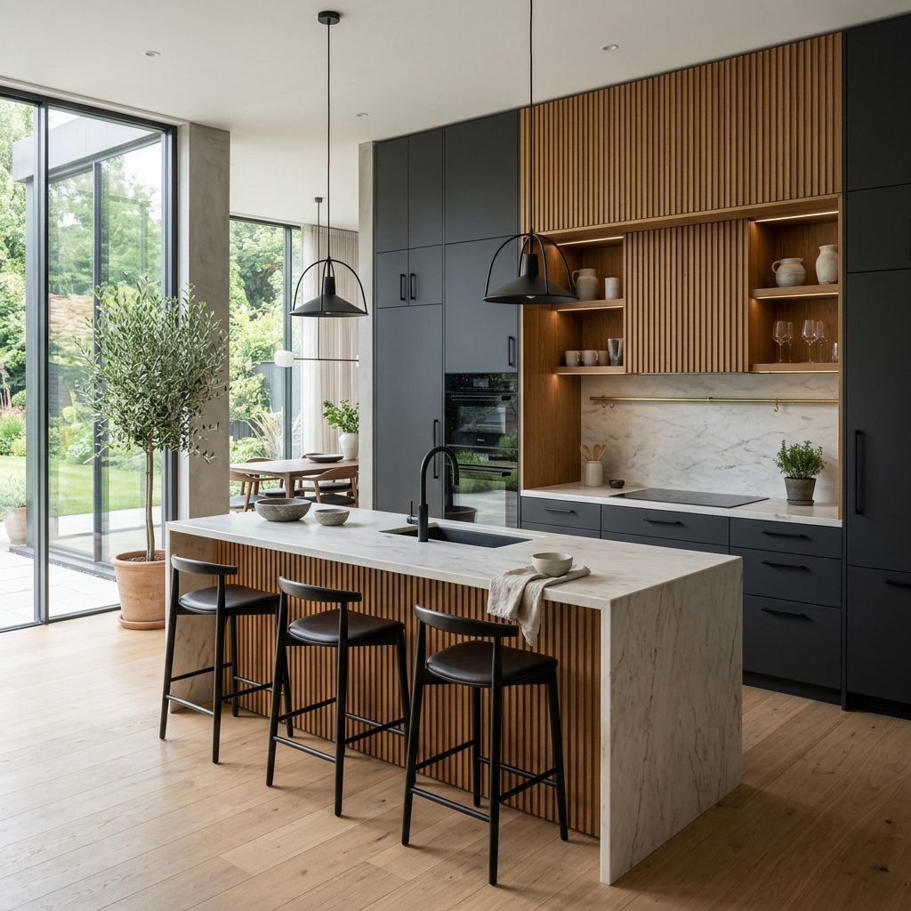 Charcoal Fluted Panels